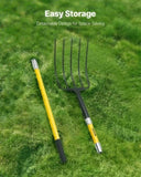 VEVOR 5 Tines Garden Fork Fiberglass Handle 57 in Spading Pitchfork Heavy Duty V952-HYCGCCGC5C1JW77SH001V0