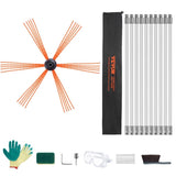 10 m Chimney Sweep Kit, w/ 10 Reinforced Nylon Flexible Rods, Ergonomic Chimney Cleaning Brush, V952-YCS33YC1PCS1U8REHV0