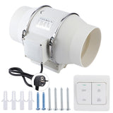 High Efficiency Inline Duct Fan Air Extractor Bathroom Kitchen Ventilation System 80W V1294-YM0901-DE-JY10737-02