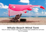 Whale-Shaped Beach Wind Shelter Ultra-Light 1 kg Portable Sun Shade Tent, Spacious for 2-3 People, V1341-ZY-S23KP9N8-BLUE