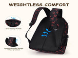 Bow Backpack for Women with Lunchbox, Stylish Daily Carry Backpack Set for School Travel and V1366-AZ2-W-18306
