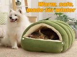 CutyPet Winter, Removable Washable Plush Cat Bed with Anti-Slip Bottom, Semi-Enclosed Warm Pet V1366-AZ2-W-11431