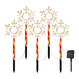 5-Piece Solar Snowflake Garden Lights Waterproof LED for Christmas and Winter Decoration V1188-MS-710-185