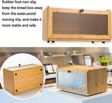 CARLA HOME Bamboo Bread Box, Kitchen Countertop Storage, Window Bread Holder LSB-36156