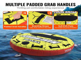 Towable Tube for Boating, 1-3 Riders Inflatable Boat Tubes and Towables, 510 lbs, 63" Round Water V952-CQTLPDYX3R000A9FSV0