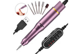 Electric Manicure Tools Kit File Machine Cordless Nail Drill Trimmer Nail Grind Trim Polish-Purple V1263-JX-7476-2