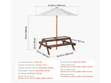Picnic Table Wooden Tables and Bench Set Umbrella Garden Indoor Outdoor V952-2DFZ29FTKZDMPDRJRV0