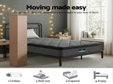 Giselle Bedding Single Mattress 25cm Pocket Spring Latex Euro Top Medium Firm Bed MATTRESS-D-NOIR-25-S