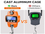 660lb Digital Hanging Scale, Handheld 300Kg Mini Crane Scale with Hooks for Farm Hunting Fishing V1192-AZ-W-3901