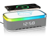 The wooden digital alarm clock features charging and is suitable for bedrooms and bedside tables. It V1192-AZ-W-25186
