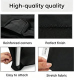 4-Pack Black Stretch Cocktail Table Covers, Washable Fitted Spandex Covers for 80-85 x 110 cm High V1188-MS-731-003