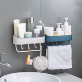 Bathroom Wall Mounted Shelf Self Adhesive Storage Organizer Rack Load 2KG for Home Shower Bathroom V1370-AZ4-20305