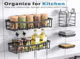 Self-Adhesive Shower Shelf - Rust-Resistant Stainless Steel Bathroom Organizer - No Drilling V1189-HB001ZSSH00124