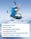 VEVOR Commercial Ice Crusher 100KG/H Electric Snow Cone Maker Shaved Ice Blue V952-SBJJGKLS220BCN28I001V3