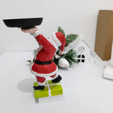 Christmas Snowman Treats Holder Santa Holding Tray Fruit Bowl Rack Resin Home Party Food Snack V1294-YM0523-10317070