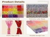 72-Color Friendship Bracelet Kit, Complete DIY Craft Set with 48-Grid Pony Beads and 24-Grid Letter V1192-AZ-W-18435