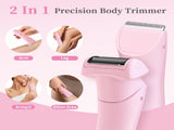 Pink 2-in Women's Electric Body & Bikini Trimmer Kit - Painless Ultra-Close Shaver V888-ELOSUNG24693
