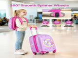 Kids Luggage Set, 2 Piece, 45.7 cm Hardside Rolling Wheels Suitcase with Hard-Shell Backpack, V952-2JTETXLX2PCS9S1IW001V0