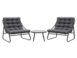 Gardeon 3PC Outdoor Bistro Set Patio Furniture Table and Chairs Steel Dining Chair ODF-BISTRO-CSL-GE