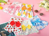 Dog Clothes Girl Dog Dress Little Flower Dog Dress Pet Cat Princess Bow Clothes Cute Dog Summer Set V1366-AZ2-W-13453