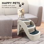 Furtastic 38cm Foldable Pet Stairs Ramp - White PTS-EJE-434-WH