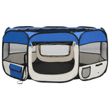 Foldable Dog Playpen With Carrying Bag Blue 145x145x61 Cm 43_171016