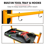 BAUMR-AG Mobile Scaffold Platform, 226kg Load, Steel Frame, Dual Height, Folding for easy Transport V219-SCFMSCEQM10A