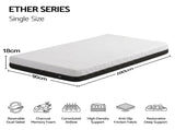 Giselle 18cm Single Memory Foam Mattress Dual Feel Reversible Charcoal Foam FOAM-C-MFM-ETHER-H018-S
