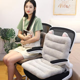 SOGA 2X Grey One Piece Siamese Cushion Office Sedentary Butt Mat Back Waist Chair Support Home Decor SCUSHION051X2