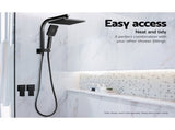Cefito Shower Twins Tap Wall Bath Taps Brass Hot Cold Basin Bathroom Black SHOWER-A2-TAP-BK