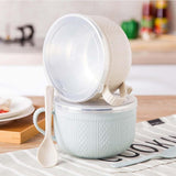 New Set of 25-Oz Mug Meals W/Lid-Its, Meal Mugs Set with Lids for Coffee Soups and Stews, Round V1366-AZ2-W-11471