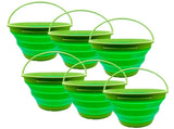 6x 7L Foldable Collapsible Silicone Bucket for Hiking/Camping/Fishing - Green V563-75192-GREEN-6X