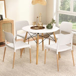 1 Artiss Dining Table and 4 Chairs Set Round White DSET-DSW100-086-WHX4