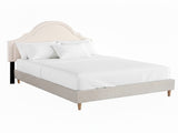 Artiss Queen Bed Frame with Storage Scalloped Velvet Headboard Wooden Platform Base BFRAME-ZORA-IRIS-Q-GR