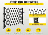 Single Folding Security Gate, 85" H x 95" W Folding Door Gate, Steel Accordion Security Gate, V952-SSFDMDM2X2.28M001V0