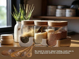 10 Piece Wooden Cups and Spoons Set for Baking & Cooking - Ideal for Bakers, Home Cook,5 * V1370-AZ4-10309