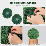 VEVOR Artificial Topiaries Boxwood Trees, 24” Tall , Ball-Shape Faux Topiaries Plant, V952-RGZWXJQ16YC0L5L4VV0