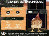 CARLA HOME Automatic Chicken Coop Door Opener with Timer Control, Anti-Pinch Protection, LCD Display V178-36314