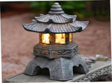 Solar Pagoda Lantern, Resin Japanese Style Zen Lantern with Solar Light, Garden Landscape Decorative V1192-AZ-W-16707