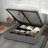 Milano Luxury Gas Lift Bed with Headboard - Grey No.28 - Queen ABM-10001612