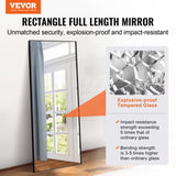 Full Length Mirror, 1800x785 mm, Extra Large Standing Hanging or Leaning Rectangle Floor Mirror with V952-WZJFXLDJ71YC7E8I7V0