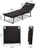 Folding Lounger Zero Gravity Recliner Garden Sun Chair - Black V957-SDFOBESN2263S-2
