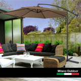 Milano Outdoor - Outdoor 3 Meter Hanging and Folding Umbrella - Latte ABM-10001698