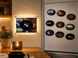 Magnetic Fridge Music Player Decor, Rotating Vinyl Record Mini Music Box with NFC Sensing, LED Night V1192-AZ-W-34210