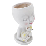 Face Flowerpot Fadeless Resin Head Planter DIY Decorative Adorable Succulent Flowerpot With Drainage V1294-YM0901-3111240041311