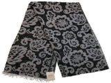 DENTS Large Pashmina Style Scarf w Floral Design Wool Blend Warm Winter - Black V563-DNTS4-4035-BLK