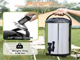 Stainless Steel Insulated Beverage Dispenser, 9.2 Liter, Thermal Hot and Cold Drink Server Dispenser V952-YLHLQQYX12L0TQWXUV0