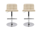 Artiss 2x Bar Stools Leather Gas Lift Beige BA-TW-NEW1055-BGX2