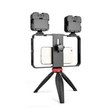 Vlogging Live Broadcast Led Selfie Light Video Rig With Smartphone Handle And Tripod PRL-5111ACD