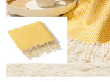 Orange Elegant Herringbone Tassel Throw Blanket - Large Acrylic Faux Cashmere Soft Cozy Blanket for V888-ELOSUNG32126